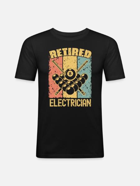 Billiard retired electrician - Men's Slim Fit T-Shirt - black