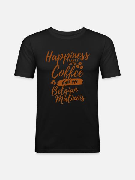Coffee Malinois lover - Men's Slim Fit T-Shirt - black