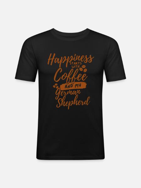 Coffee German-shepherd lover - Men's Slim Fit T-Shirt - black