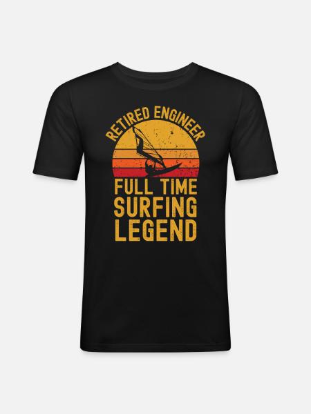 Retired engineer windsurfing legend - Men's Slim Fit T-Shirt - black