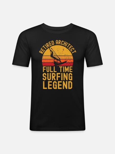 Retired architect windsurfing legend - Men's Slim Fit T-Shirt - black