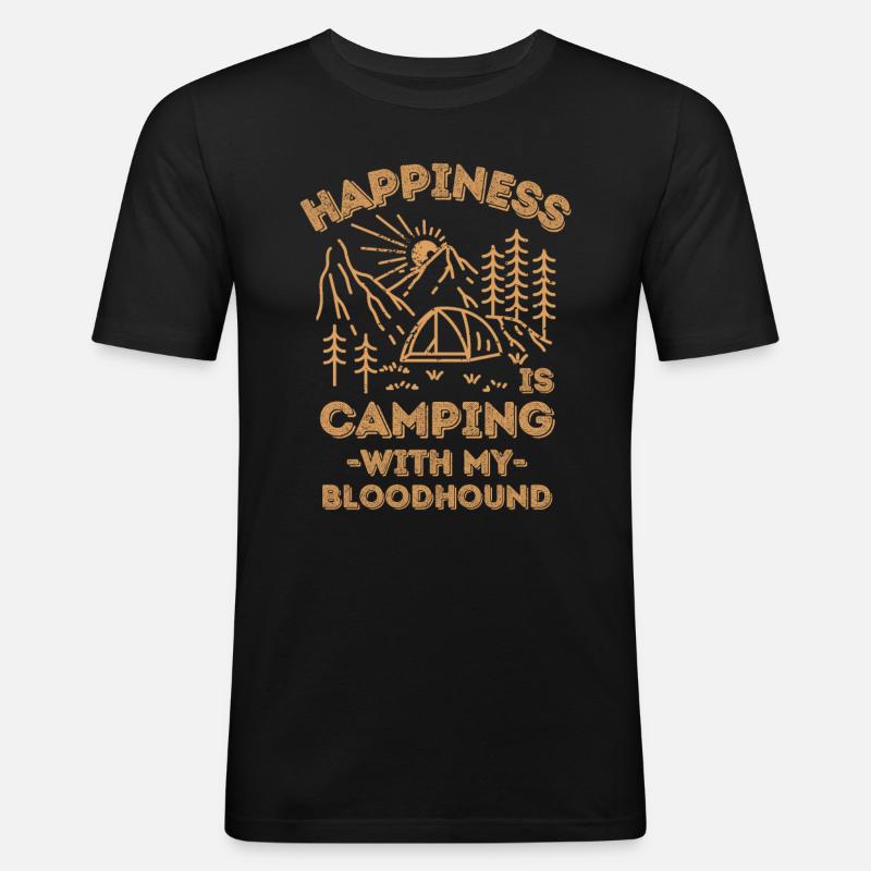 Camping mit Bluthund - Männer Slim Fit T-Shirt - Schwarz