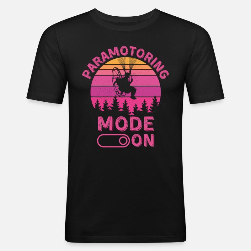 Paramotoring mode on - Men's Slim Fit T-Shirt - black