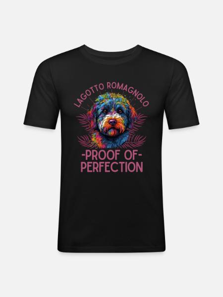 Farbenfroher Lagotto Romagnolo - Männer Slim Fit T-Shirt - Schwarz