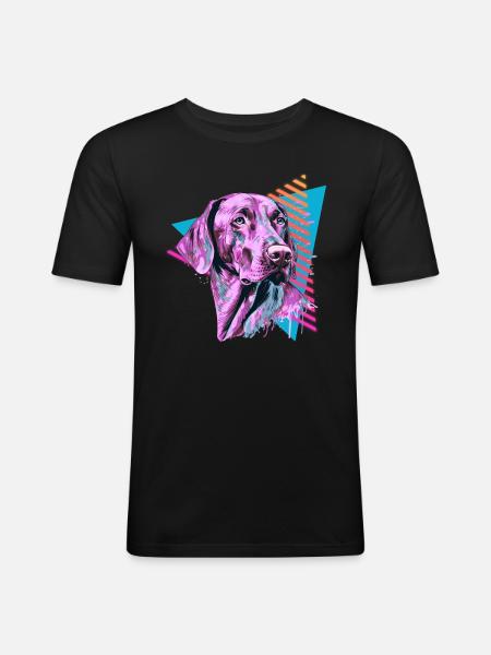 Vizsla 80s style - Men's Slim Fit T-Shirt - black