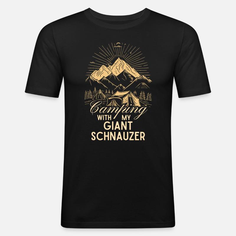 Camping de Schnauzer géant - T-shirt près du corps Homme - noir