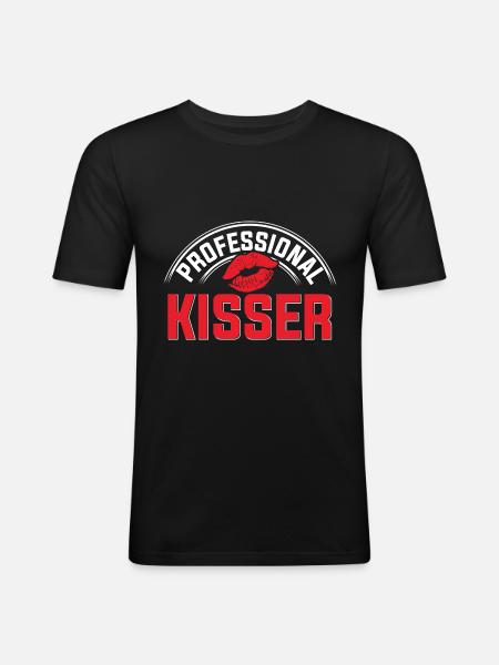 Certified Kiss Dealer - Männer Slim Fit T-Shirt - Schwarz