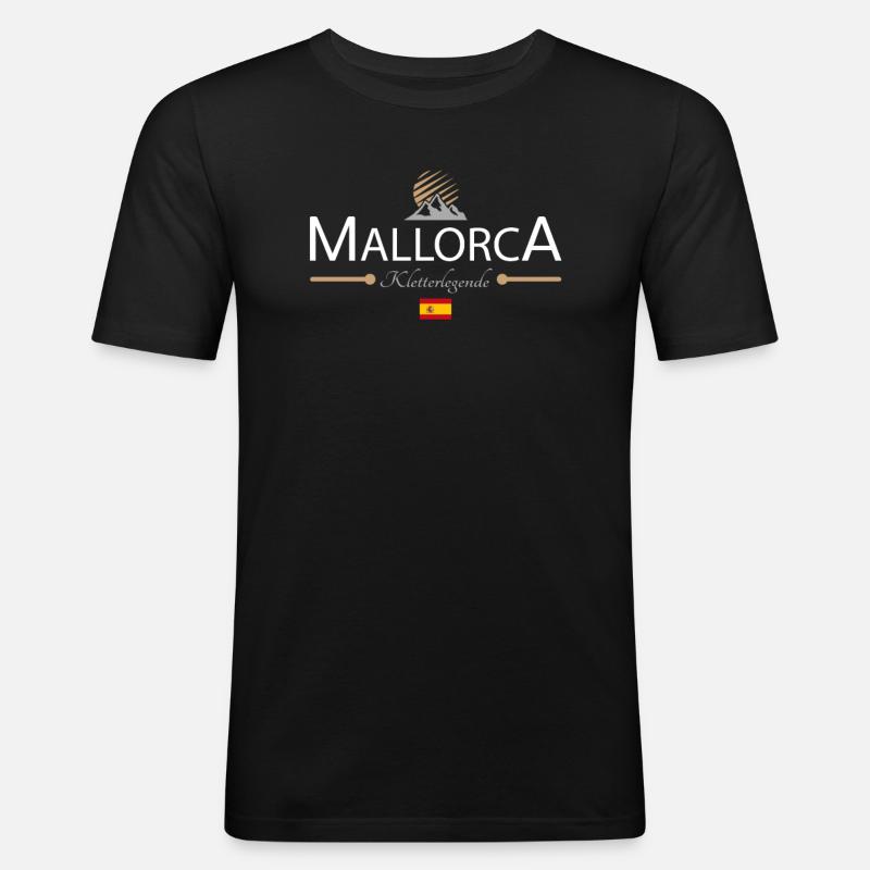 Mallorca Klettern - Männer Slim Fit T-Shirt - Schwarz