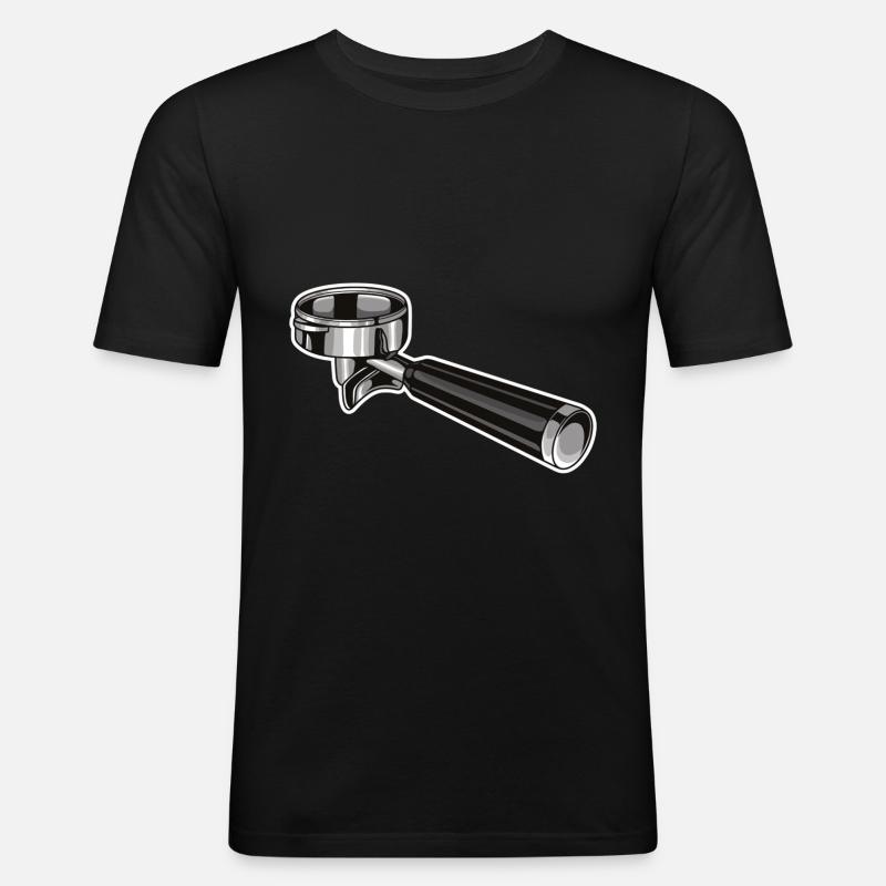 Siebträger Kaffemaschine Siebträger Kaffe Junky - Männer Slim Fit T-Shirt - Schwarz