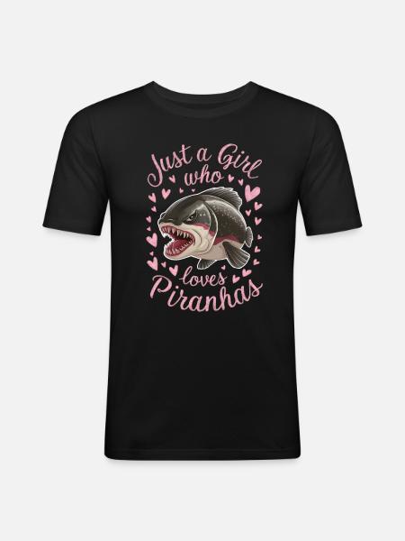 Piranha - Männer Slim Fit T-Shirt - Schwarz