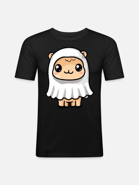 Camel Halloween Comic Ghost - Men's Slim Fit T-Shirt - black