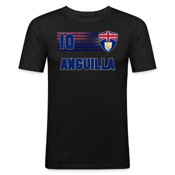 Anguilla - Men's Slim Fit T-Shirt - black - Front - Nik (191cm)