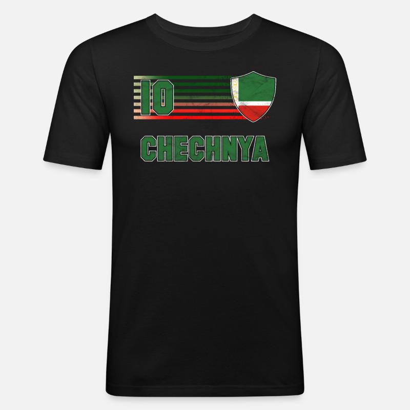 Tschetschenien - Männer Slim Fit T-Shirt - Schwarz