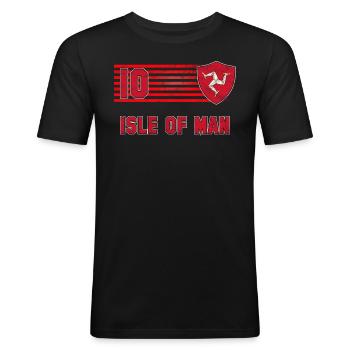 Isle of Man - Men's Slim Fit T-Shirt - black - Front - Nik (191cm)