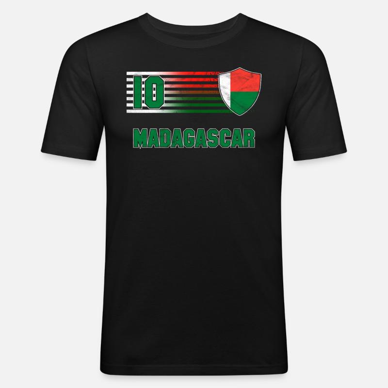 Madagaskar - Männer Slim Fit T-Shirt - Schwarz