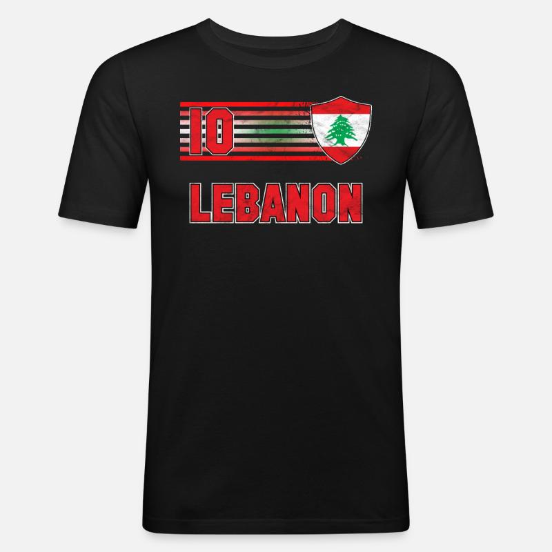 Libanon - Männer Slim Fit T-Shirt - Schwarz