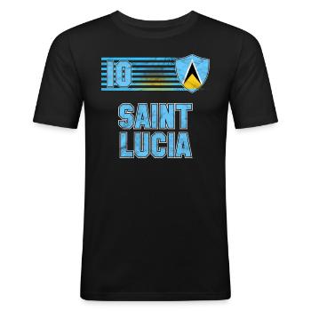 Saint Lucia - Men's Slim Fit T-Shirt - black - Front - Nik (191cm)