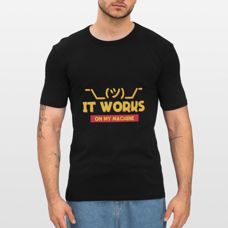 Assistance informatique et programmeur blague pour coder T-shirt près du corps Homme