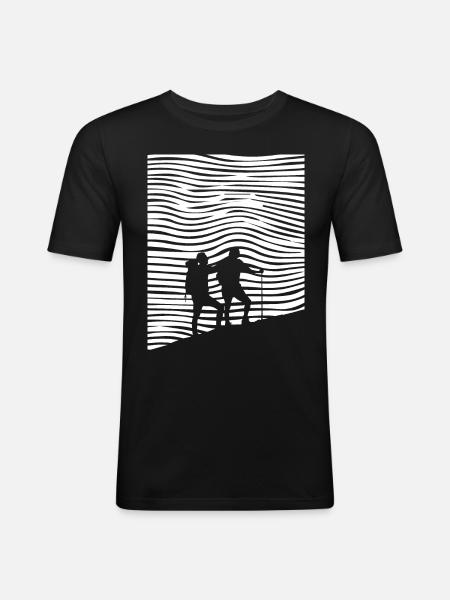 Wandern - (6) - Männer Slim Fit T-Shirt - Schwarz