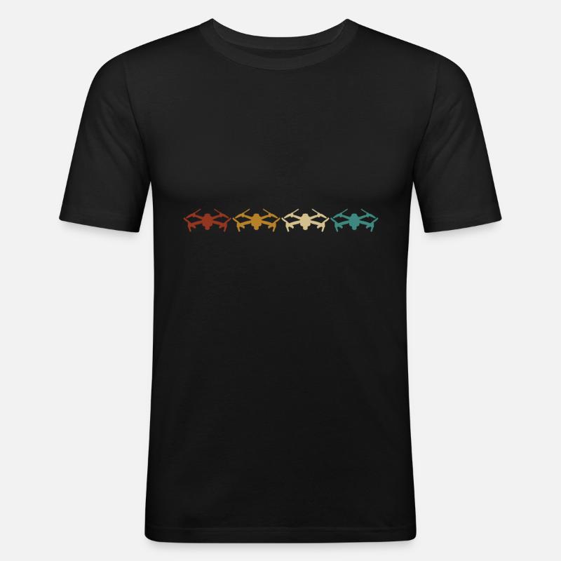Retro Drones Drone Drones Quadcopter - Men's Slim Fit T-Shirt - black