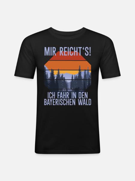 Bayerischer Wald Souvenir - Männer Slim Fit T-Shirt - Schwarz