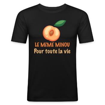 Enterrement de vie de garçon mariage meme minou - T-shirt près du corps Homme - noir - Devant - Nik (191cm)