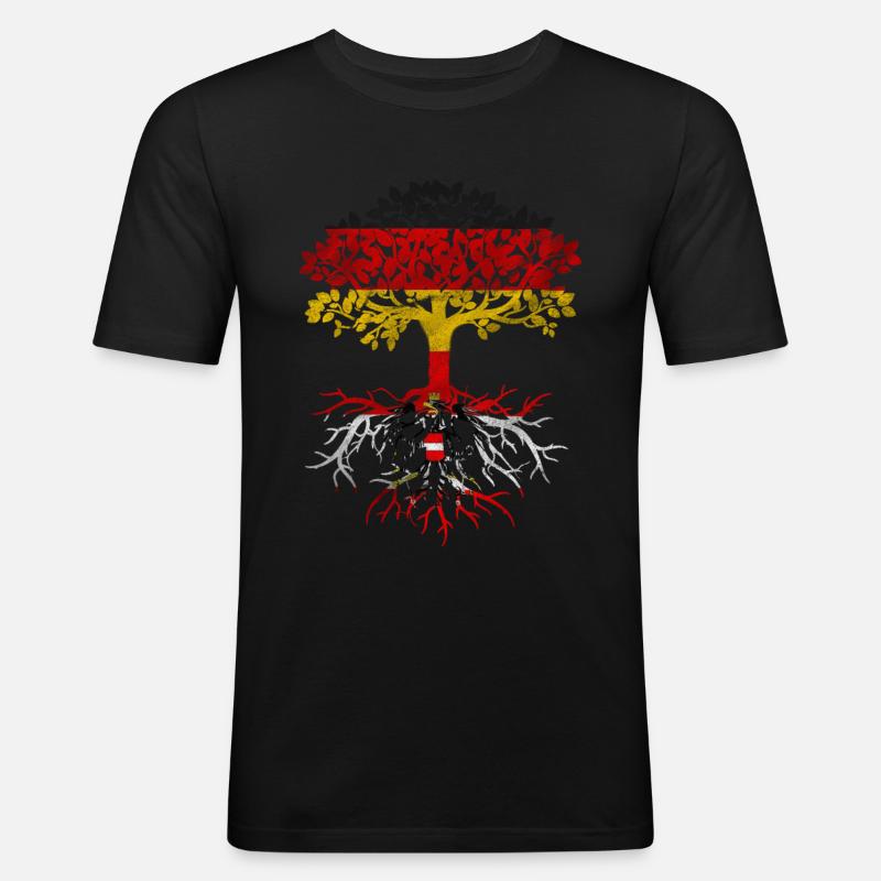 German with Austrian roots - Men's Slim Fit T-Shirt - black