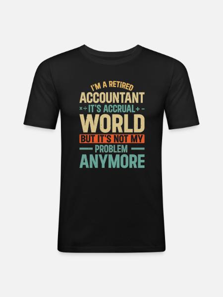 Comptable Retraite en chiffres Pension - T-shirt près du corps Homme - noir