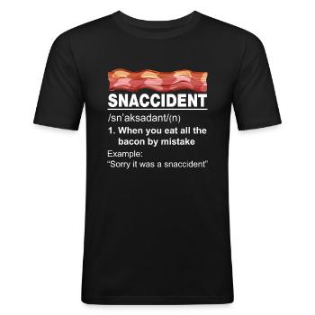 Bacon lover- I do bacon on it - Men's Slim Fit T-Shirt - black - Front - Nik (191cm)