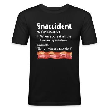 Bacon lover- I do bacon on it - Men's Slim Fit T-Shirt - black - Front - Nik (191cm)