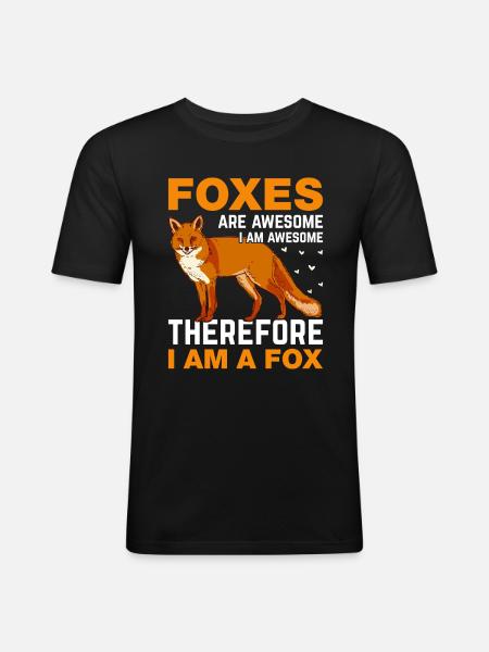 Fantastic fox, foxes are fantastic - Men's Slim Fit T-Shirt - black