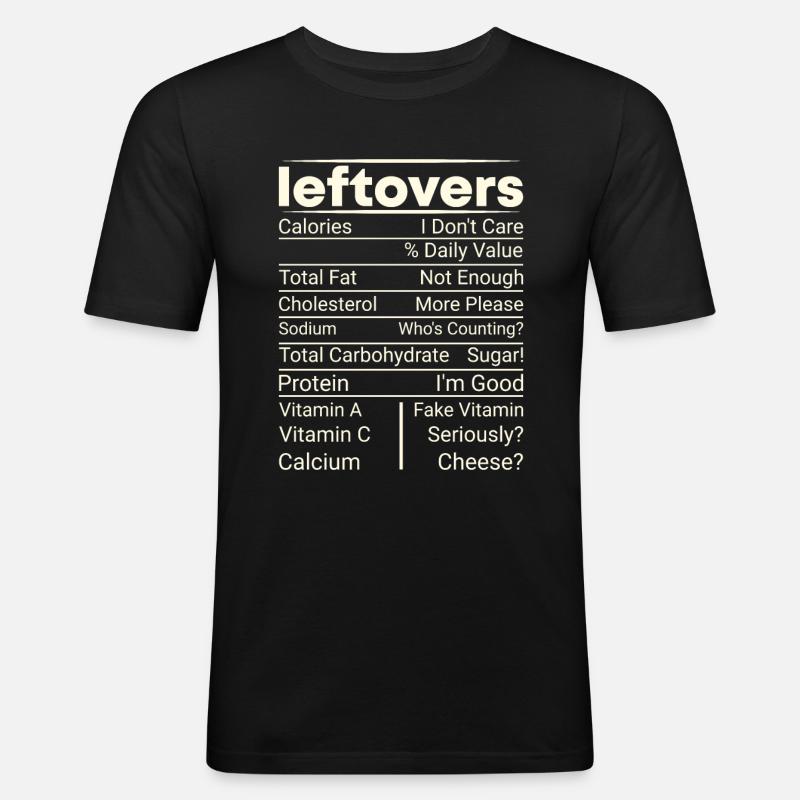 No Waste - Essensreste Nährwerte Check! - Männer Slim Fit T-Shirt - Schwarz