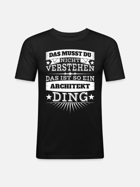 Architekt - Männer Slim Fit T-Shirt - Schwarz