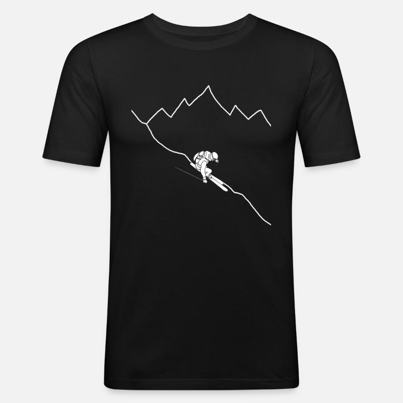 Line-Ski - Männer Slim Fit T-Shirt - Schwarz