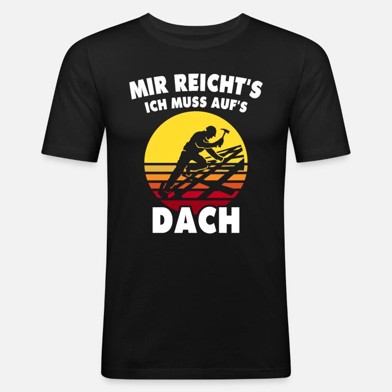 Dachdecker Dachdeckermeister Zimmerer - Männer Slim Fit T-Shirt - Schwarz