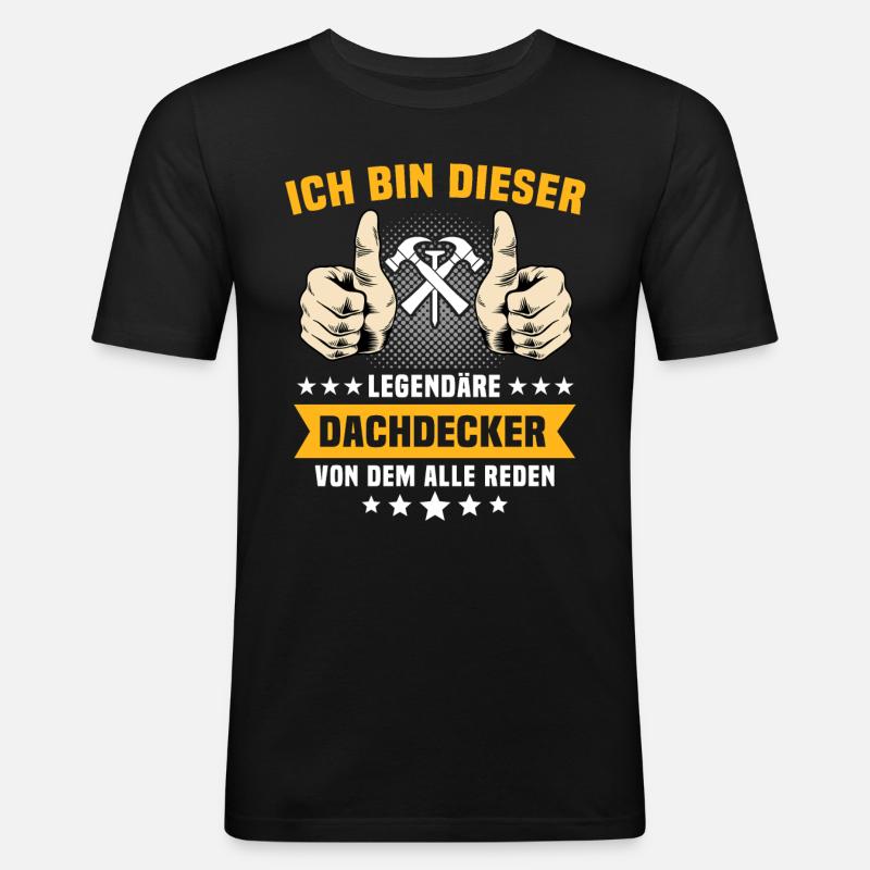 Dachdecker Dachspengler Dachklempner - Männer Slim Fit T-Shirt - Schwarz