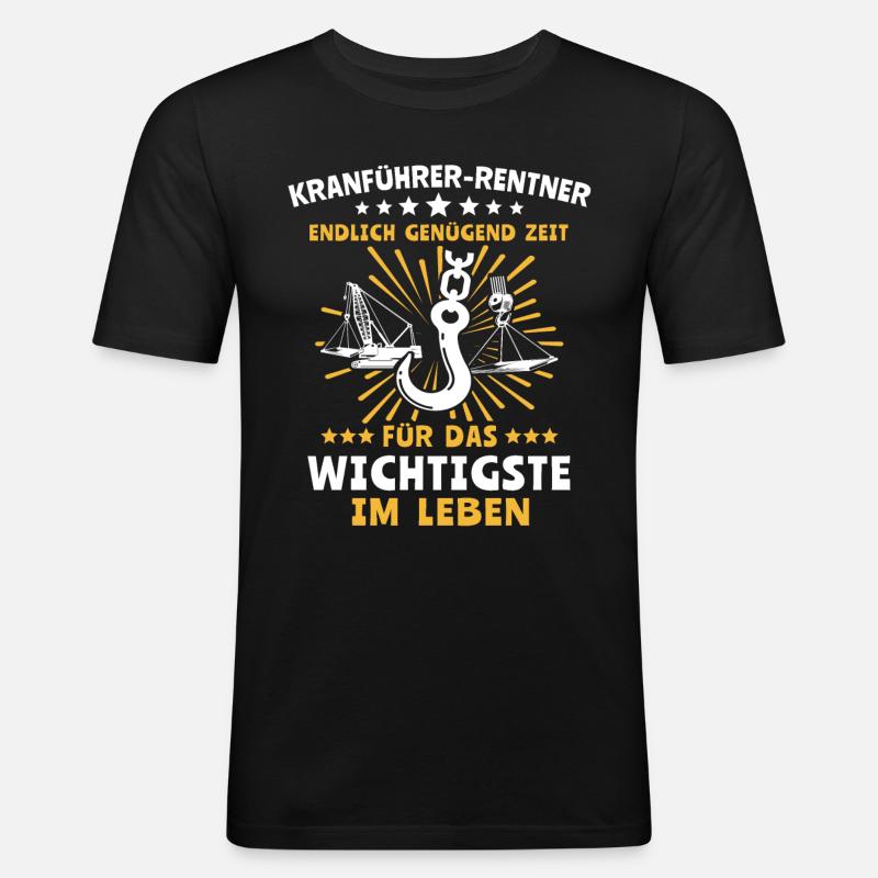 Kranführer Kran Kranfahrer - Männer Slim Fit T-Shirt - Schwarz