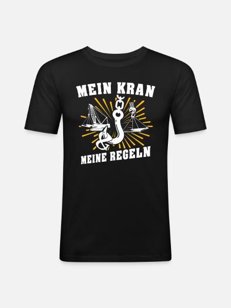 Kranführer Kran Kranfahrer - Männer Slim Fit T-Shirt - Schwarz