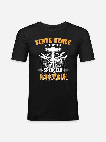 Spengler Spengeln Bauspengler - Männer Slim Fit T-Shirt - Schwarz