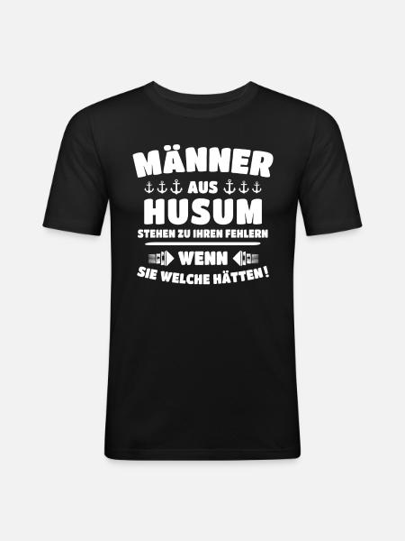 Husum Männer Husumer Mann - Männer Slim Fit T-Shirt - Schwarz