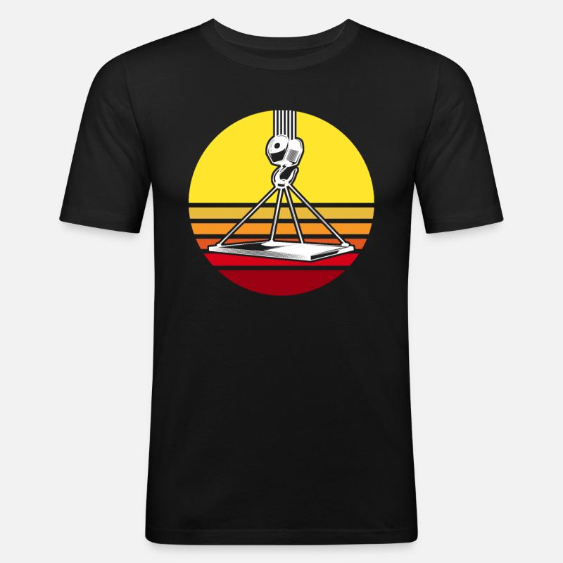 Kranführer Raupenkran Kranfahrer Kran - Männer Slim Fit T-Shirt - Schwarz