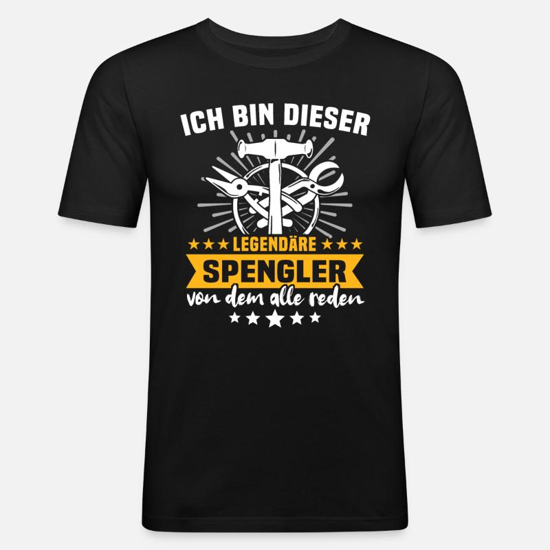 Spengler Bauspengler - Männer Slim Fit T-Shirt - Schwarz