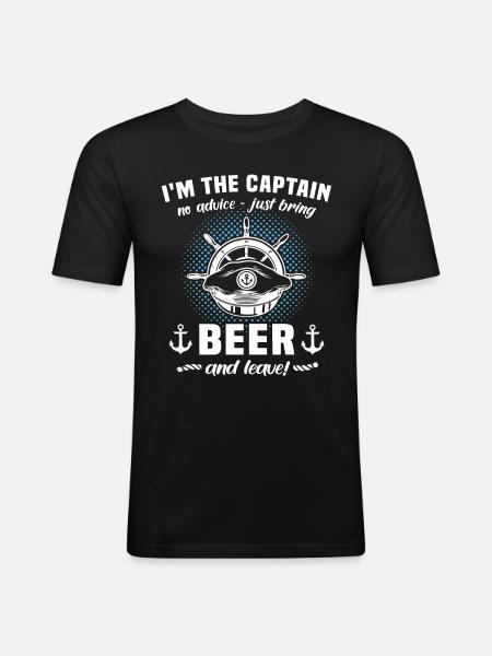 Capitaine Beer - T-shirt près du corps Homme - noir