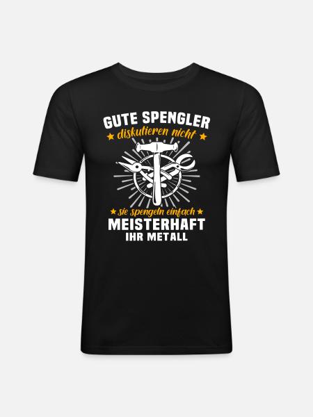 Spengler Beruf Bauspengler - Männer Slim Fit T-Shirt - Schwarz