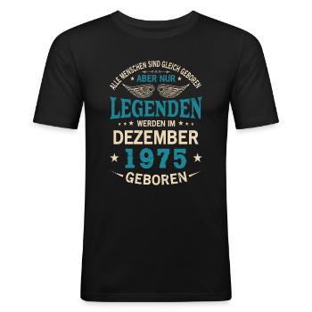 Tous les gens naissent égaux Décembre 1975 - T-shirt près du corps Homme - noir - Devant - Nik (191cm)