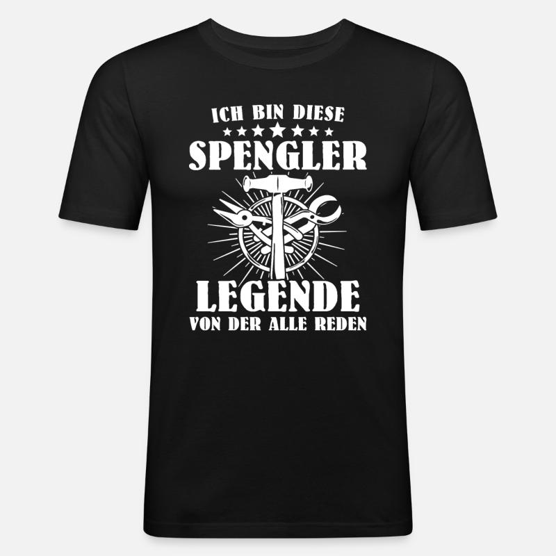 Spengler Bauspengler Karosseriespengler - Männer Slim Fit T-Shirt - Schwarz
