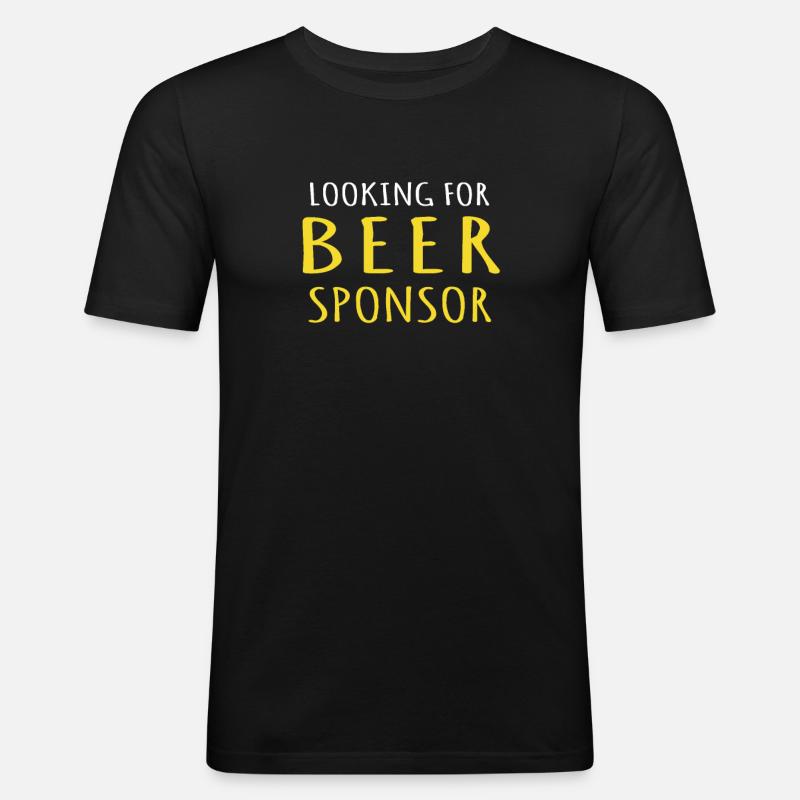 Bier Sponsor Trinksprüche Biertrinker - Männer Slim Fit T-Shirt - Schwarz