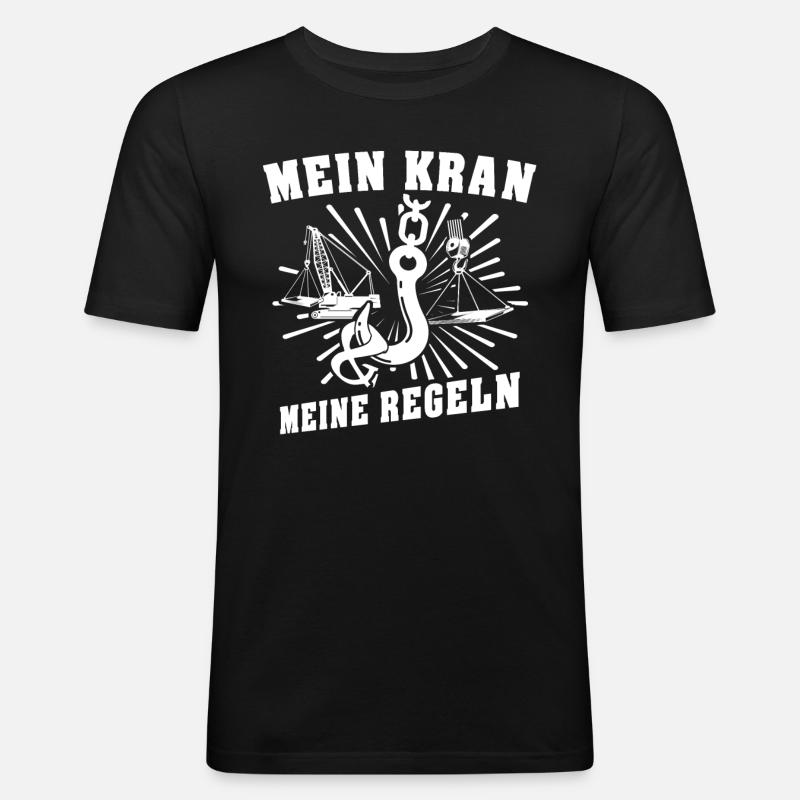 Kranfuehrer Kran Kranfahrer - Männer Slim Fit T-Shirt - Schwarz
