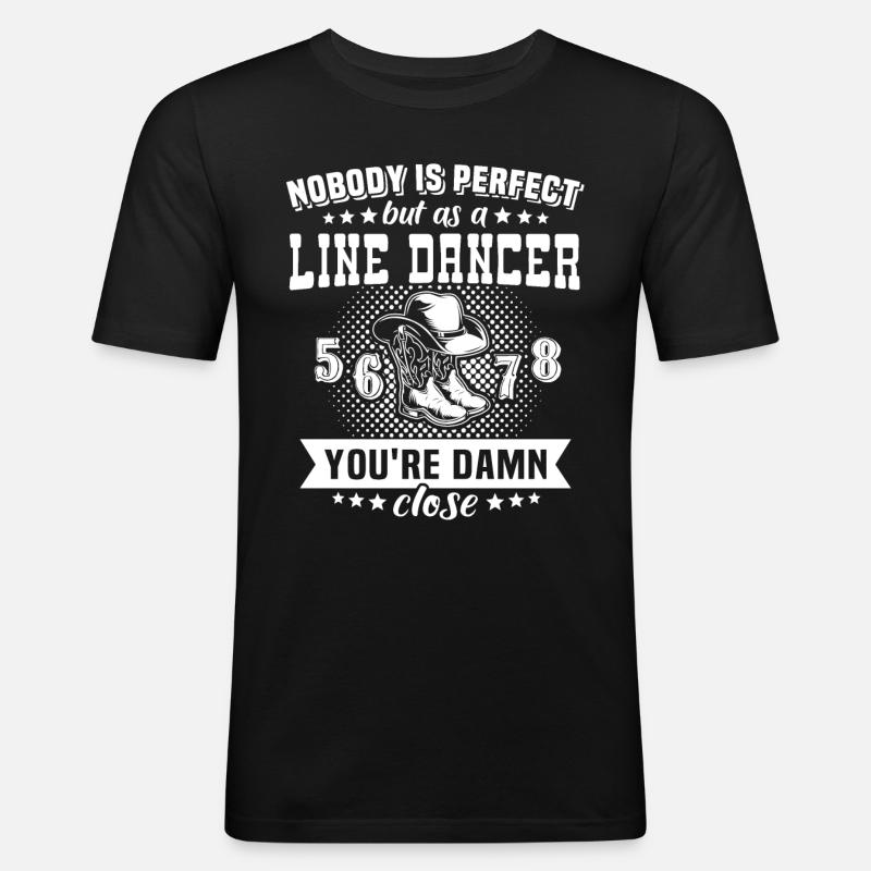 Line Dancing Line Dance - Männer Slim Fit T-Shirt - Schwarz
