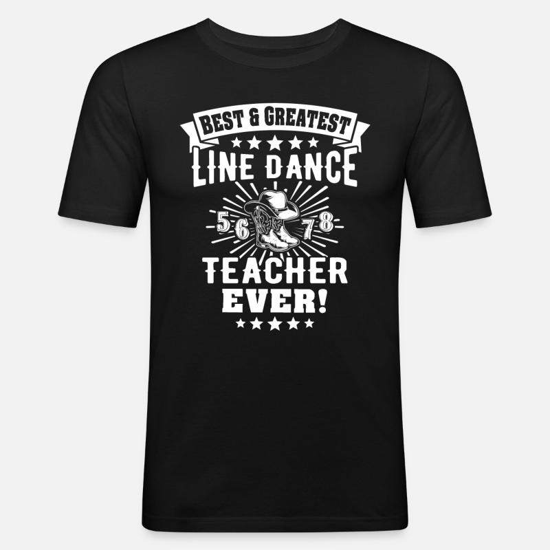 Line Dancing Lehrer Line Dance - Männer Slim Fit T-Shirt - Schwarz